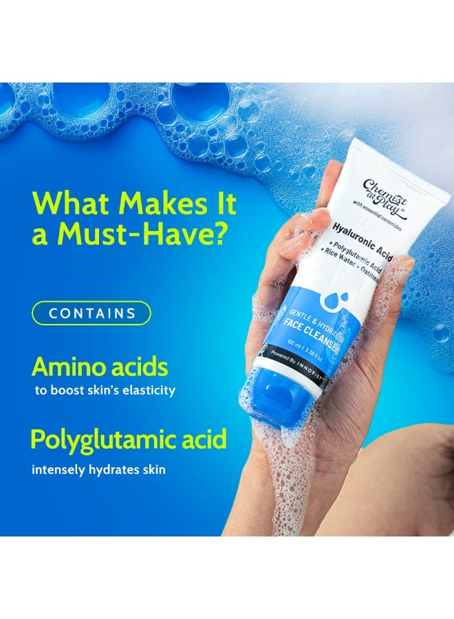 Chemist at Play منظف وجه لطيف ومرطب | يرطب البشرة الباهتة والجافة | غني بفيتامين E وماء الأرز والشوفان | يضيء البشرة | يزيل الزيوت الزائدة والأوساخ | لجميع أنواع البشرة | للجنسين | 100 مل - Image 5